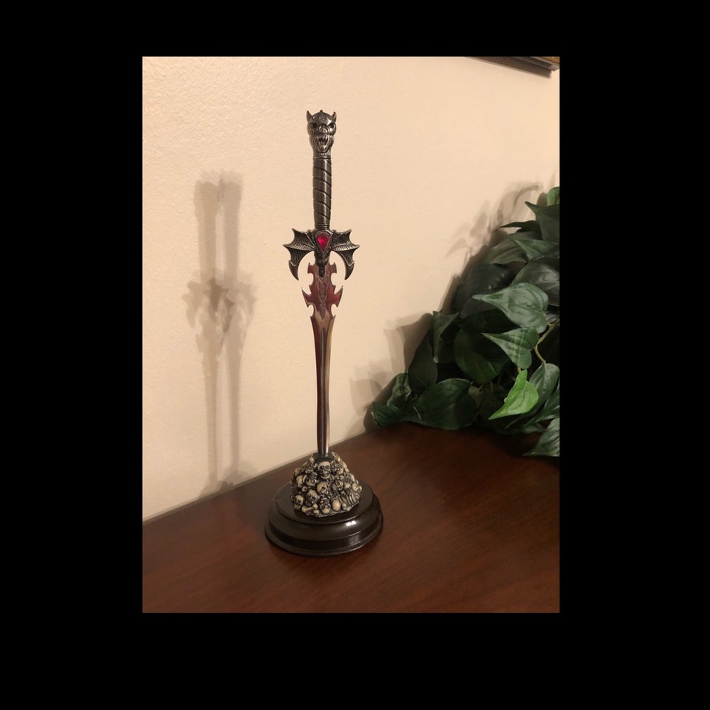 Medieval Skull Base Dagger Letter Opener